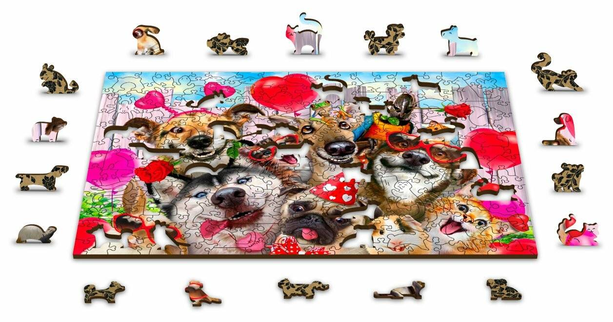 WOODEN CITY Holzpuzzle Party Time 2in1, 150 Teile ECO