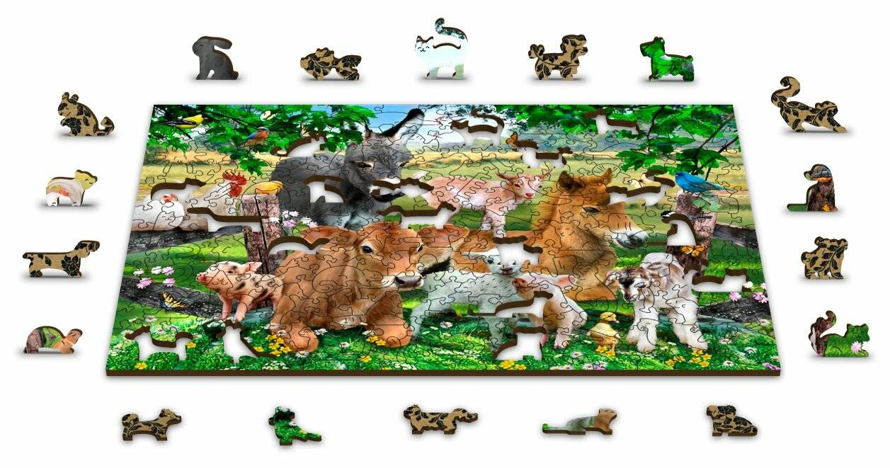 WOODEN CITY Holzpuzzle Kinderzimmer auf dem Bauernhof 2in1, 300 Teile ECO