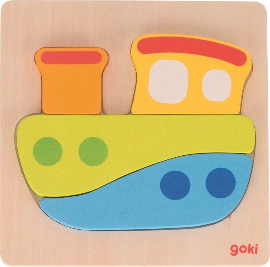 GOKI Holzpuzzle Feuerwehrauto 4 Teile
