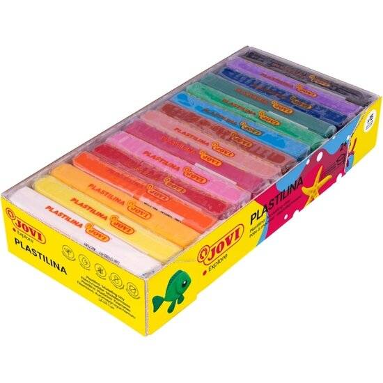 Jovi Plastilin, leicht formbare Modelliermasse für Kinder ab 2 Jahren, 15 Farben je 150g