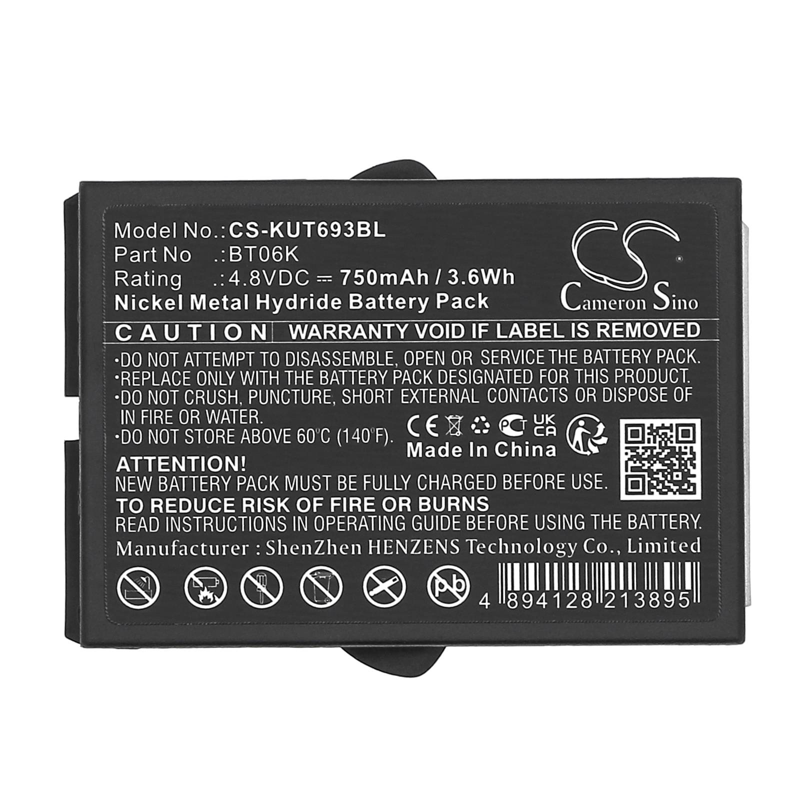 Ersatzakku für IKUSI 2303692 / BT06K - 4,8 Volt 750mAh Ni-MH