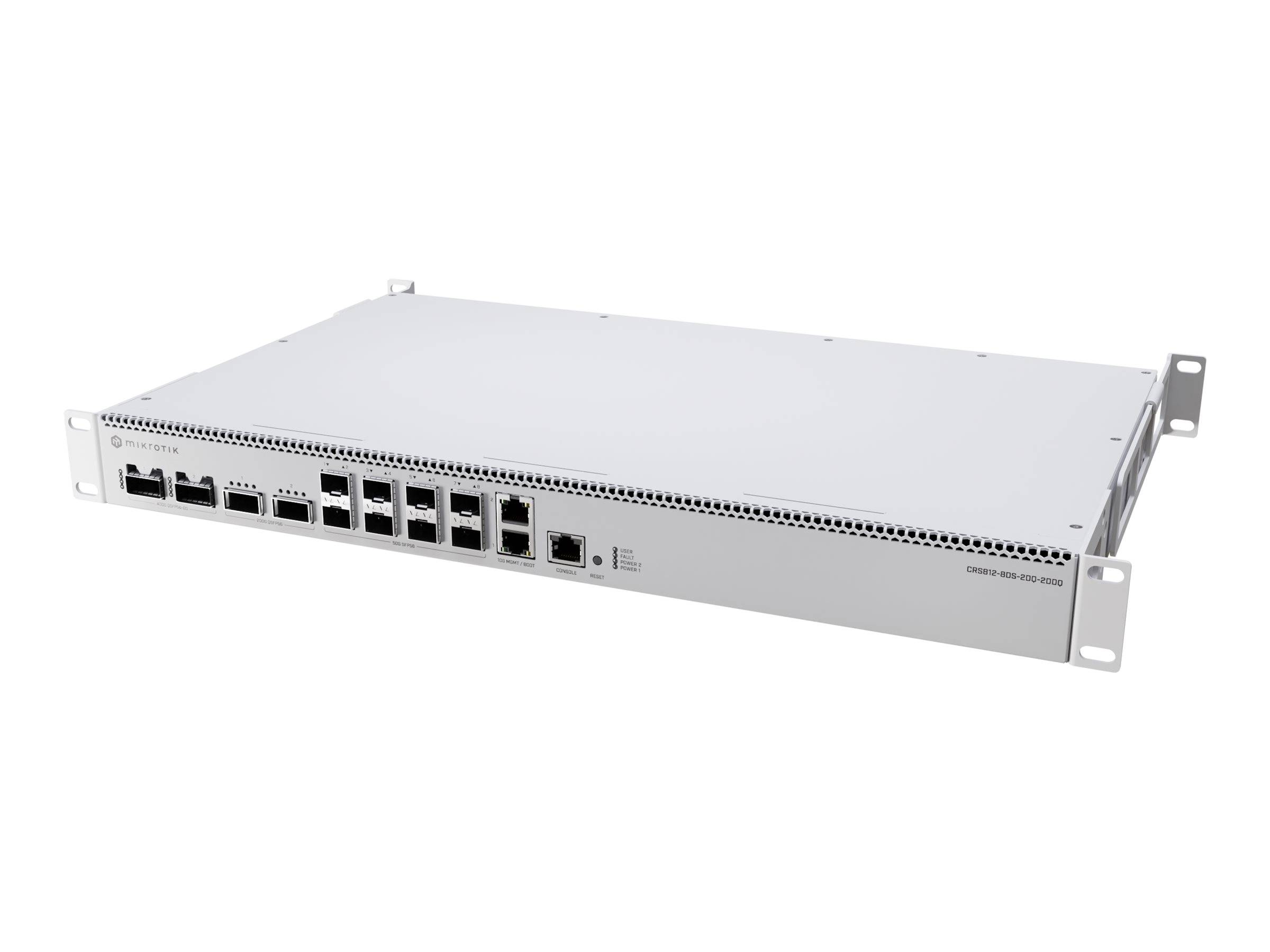 MikroTik CRS812 DDQ - Switch - managed - 8 x50 Gigabit SFP56 + 2 x 200 Gigabit