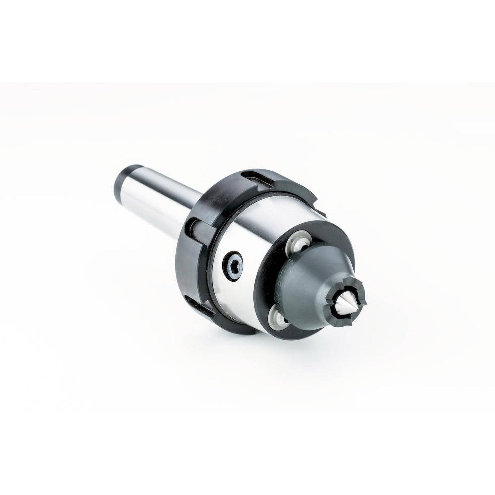Ein Metallwerkzeug mit zylindrischer Basis und konischer Spitze, das für präzise Bearbeitungs- oder Bohrvorgänge konzipiert ist.