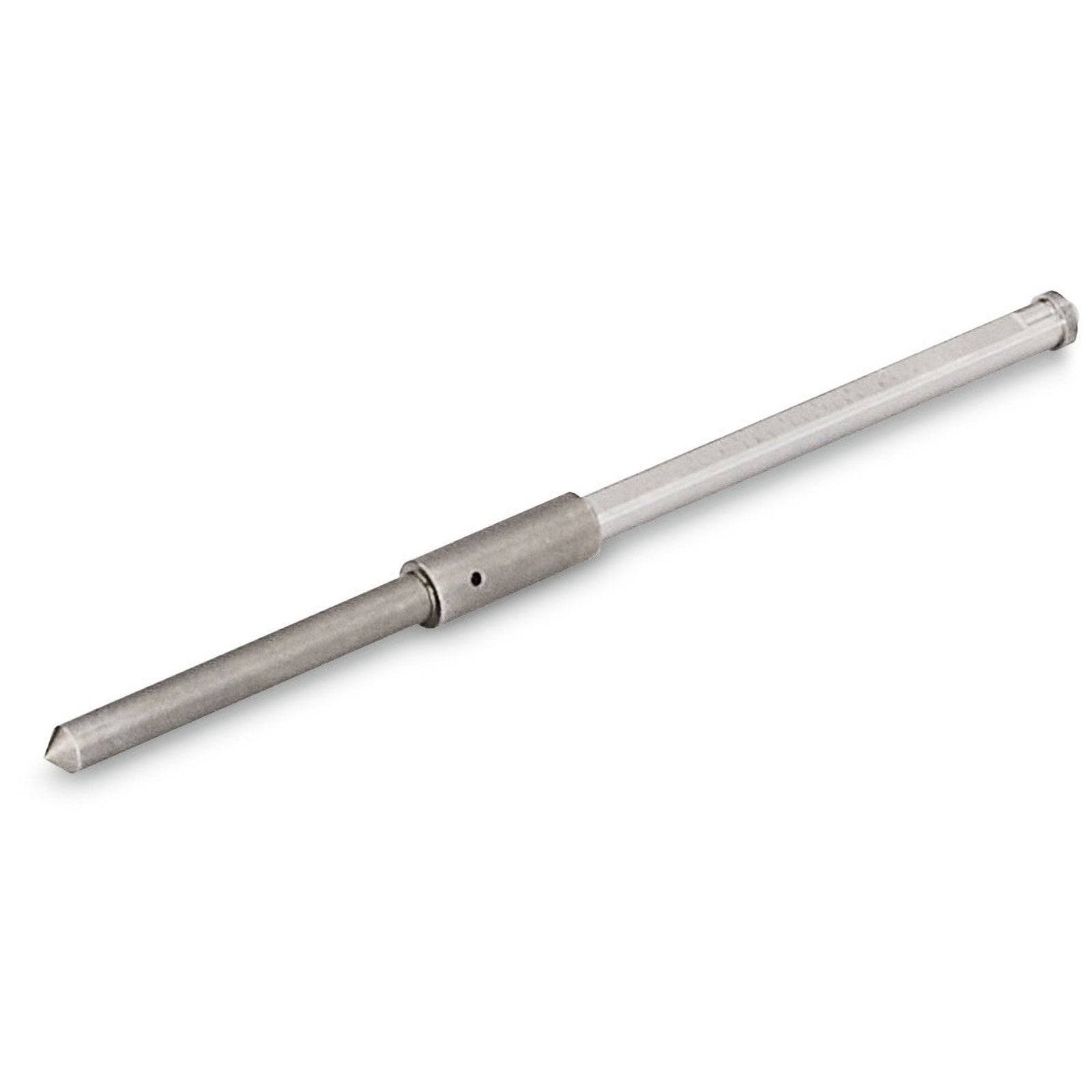 Eine Metallsonde mit spitzer Spitze und zylindrischem Griff, möglicherweise für Labor- oder Industrieanwendungen verwendet.