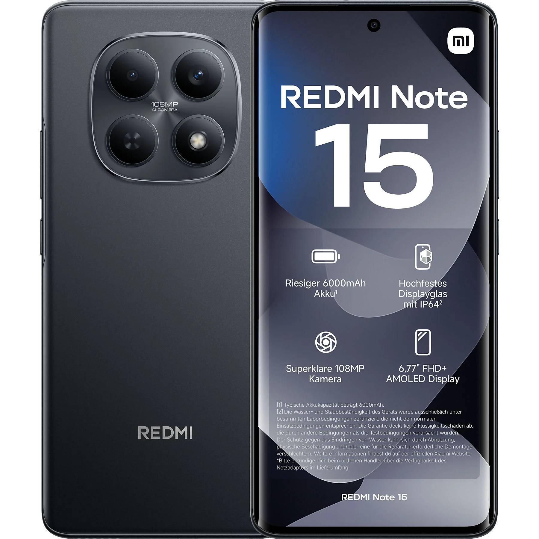 XIAOMI Redmi Note 15 4G Smartphone 6+128 Black 6000mAh