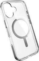 Durchsichtige Handyhülle mit einem großen Lupenmotiv auf der Rückseite, das für Fokussieren oder Suchen steht.