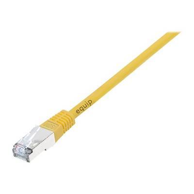 Ein gelbes Ethernet-Kabel mit einem Stecker, der an einem Ende mit 