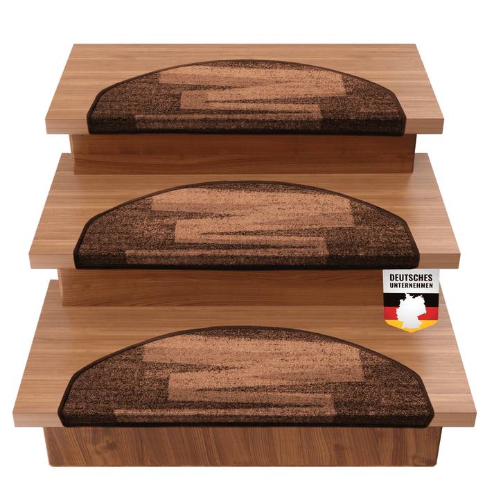 FLOORDIREKT Stufenmatte Via Veneto - Halbrund - Antistatisch & Schalldämmend - Braun