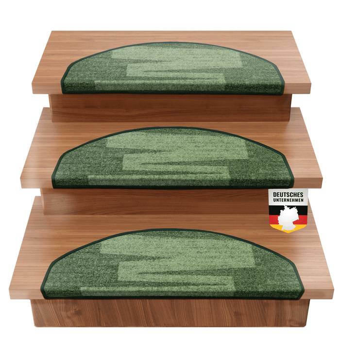 FLOORDIREKT Stufenmatte Via Veneto - Halbrund - Antistatisch & Schalldämmend - Grün