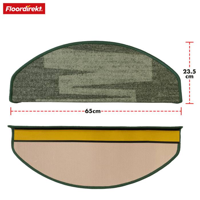 FLOORDIREKT Stufenmatte Via Veneto - Halbrund - Antistatisch & Schalldämmend - Grün