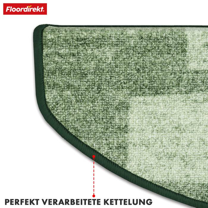 FLOORDIREKT Stufenmatte Via Veneto - Halbrund - Antistatisch & Schalldämmend - Grün