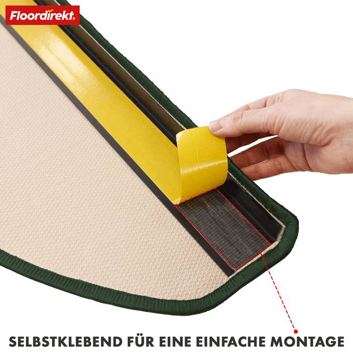 FLOORDIREKT Stufenmatte Via Veneto - Halbrund - Antistatisch & Schalldämmend - Grün