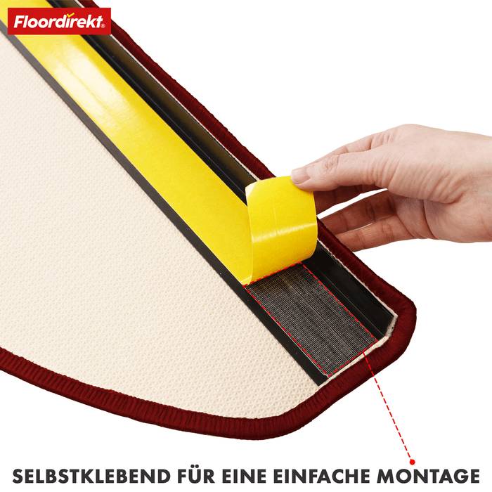 FLOORDIREKT Stufenmatte Via Veneto - Halbrund - Antistatisch & Schalldämmend - Rot