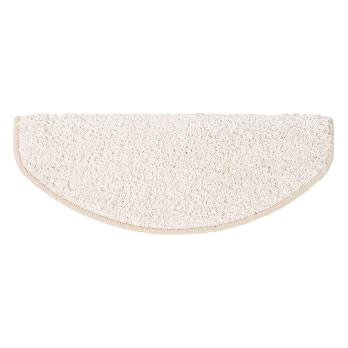 Eine halbkreisförmige, beigefarbene, strukturierte Türmatte mit einem einfachen Design.