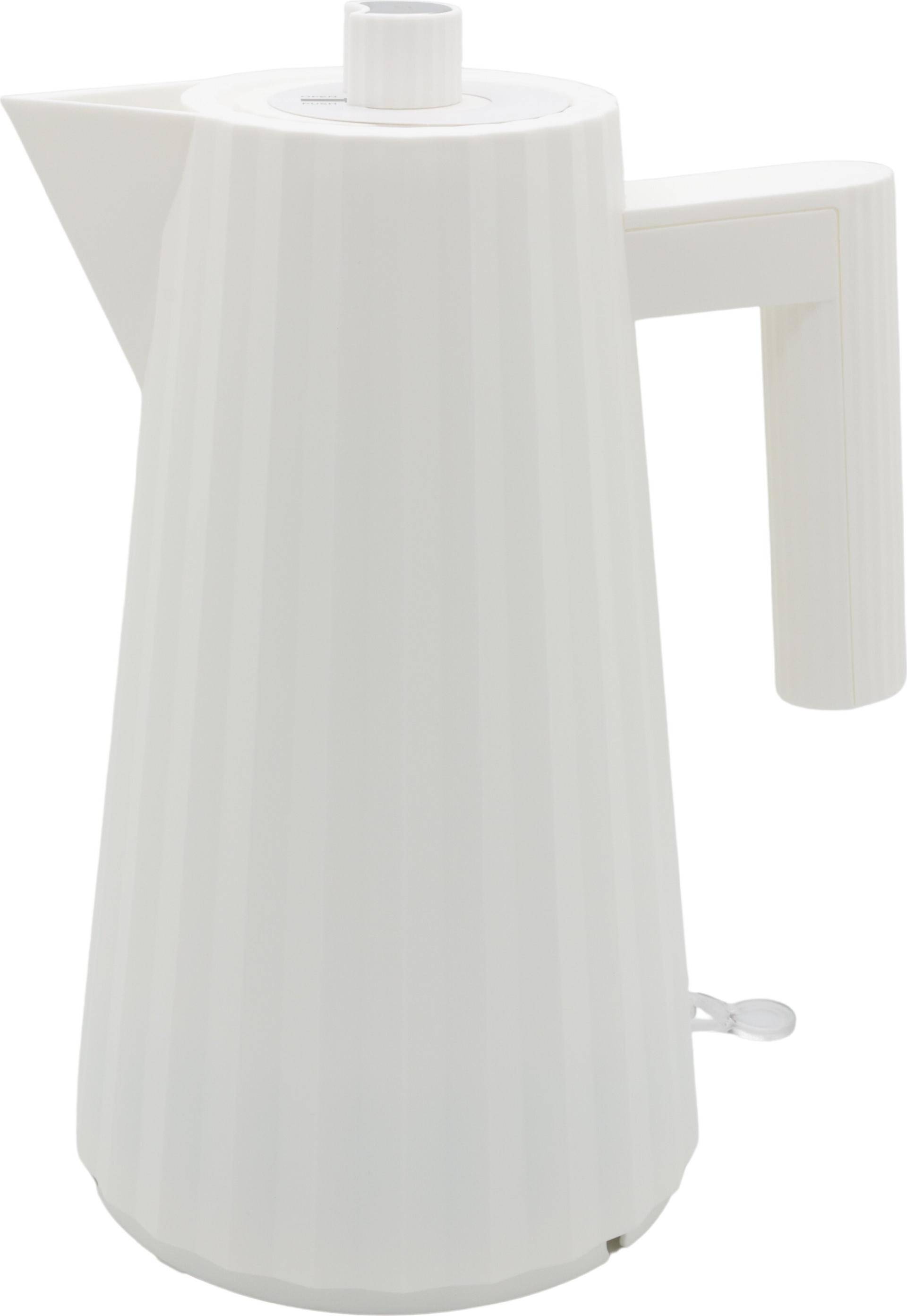 Alessi MDL06 W Plissé Elektrischer Wasserkocher weiß, EU-Stecker (MDL06 W)