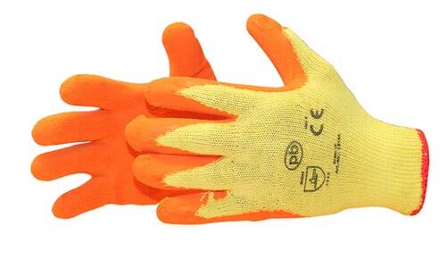 Latex-Handschuhe Gr. 10 - Sehr grifffest - Mit Strickbund & Segeltuch-Handrücken