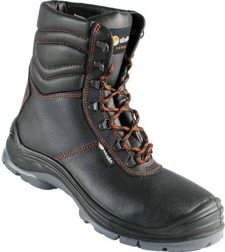 Ein Paar orange und gelbe Sicherheitshandschuhe mit sichtbaren CE-Kennzeichnungsmarken.