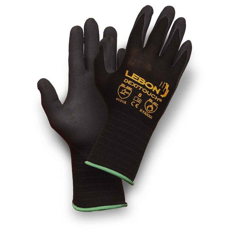 Schwarze Sicherheitshandschuhe mit 