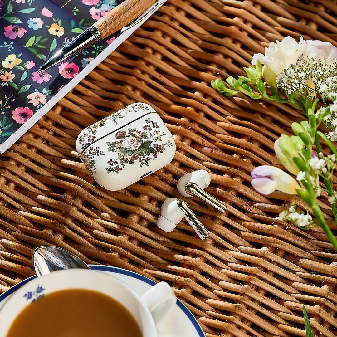 Laura Ashley Kabellose Ohrhörer Bluetooth TWS 5.3 für iPhone &amp; Android ENC - Rosemore Weiß