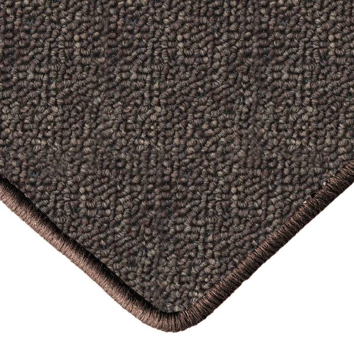 FLOORDIREKT Teppich-Läufer London – Pflegeleichter Schlingenfloor – Modernes Design – Dunkelbraun – 100 x 150 cm