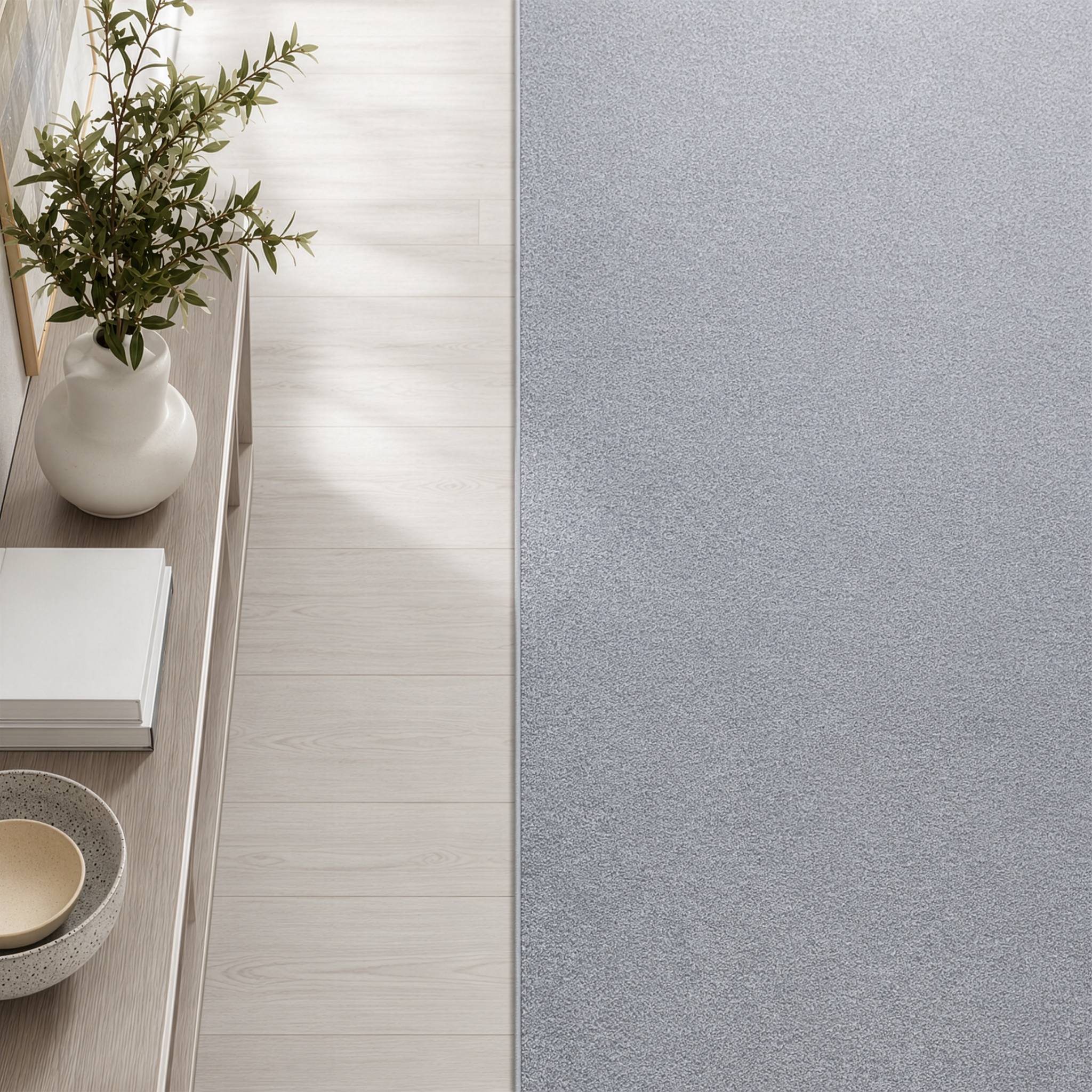 FLOORDIREKT Teppich-Läufer London – Pflegeleichter Schlingenfloor – Modernes Design – Hellgrau – 67 x 150 cm