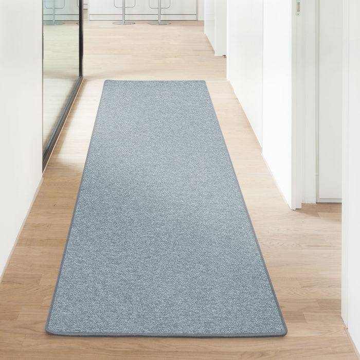 FLOORDIREKT Teppich-Läufer London – Pflegeleichter Schlingenfloor – Modernes Design – Hellgrau – 67 x 350 cm