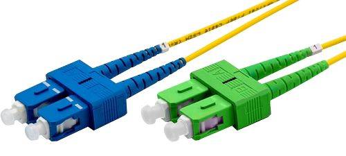 Ekivalan LWL Duplex Patchkabel OS2, 9/125 µm, SC APC/SC, gelb, 1,0 m