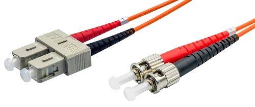 Ekivalan LWL Duplex Patchkabel OM2, 50/125 µm, SC/ST, orange, 50,0 m