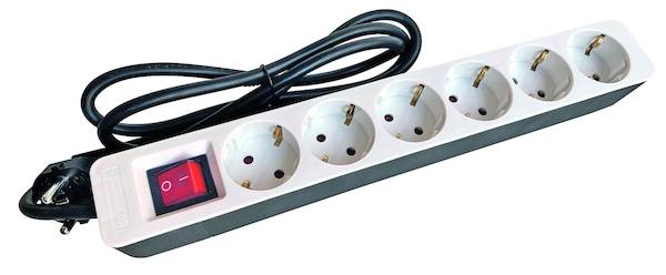 PTSDS6wsgr Tischsteckdose 6f m. Schalter