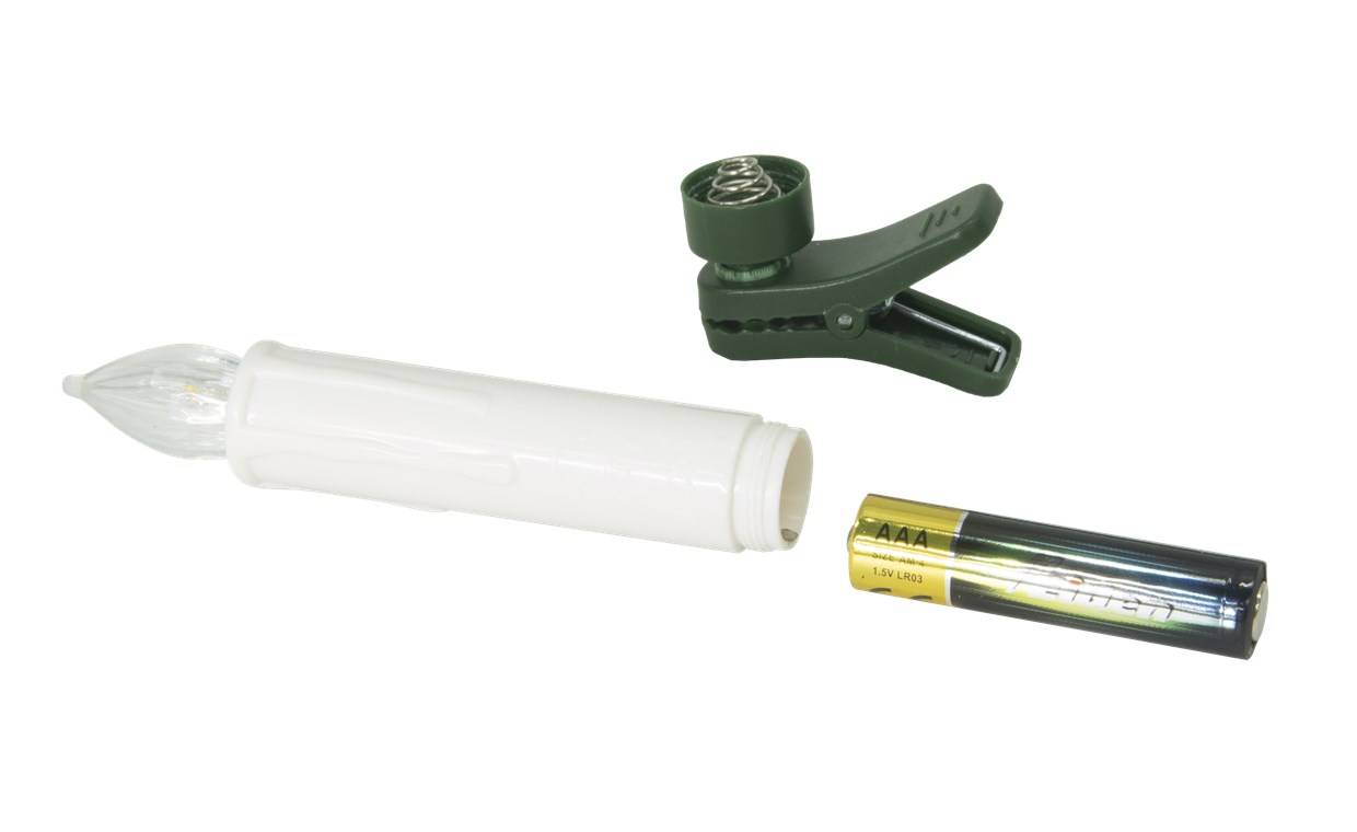 Goobay 20 kabellose LED-Weihnachtsbaumkerzen - mit Klemmen, Fernbedienung und Timerfunktion, dimmbar, warmweiß (2600 K)