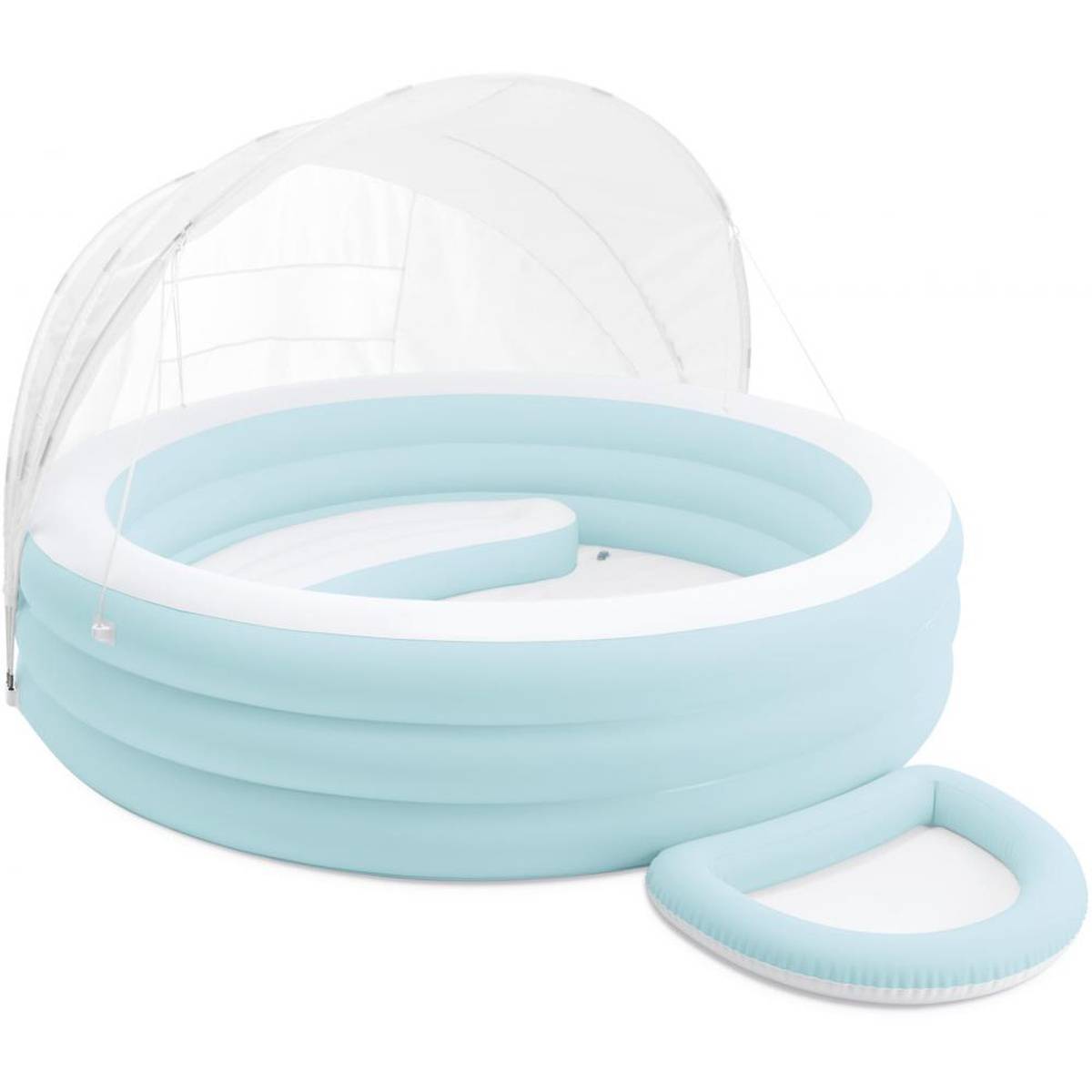 INTEX Pool Lounge Float mit Sonnenhaube Helles Blau und Weiß PVC
