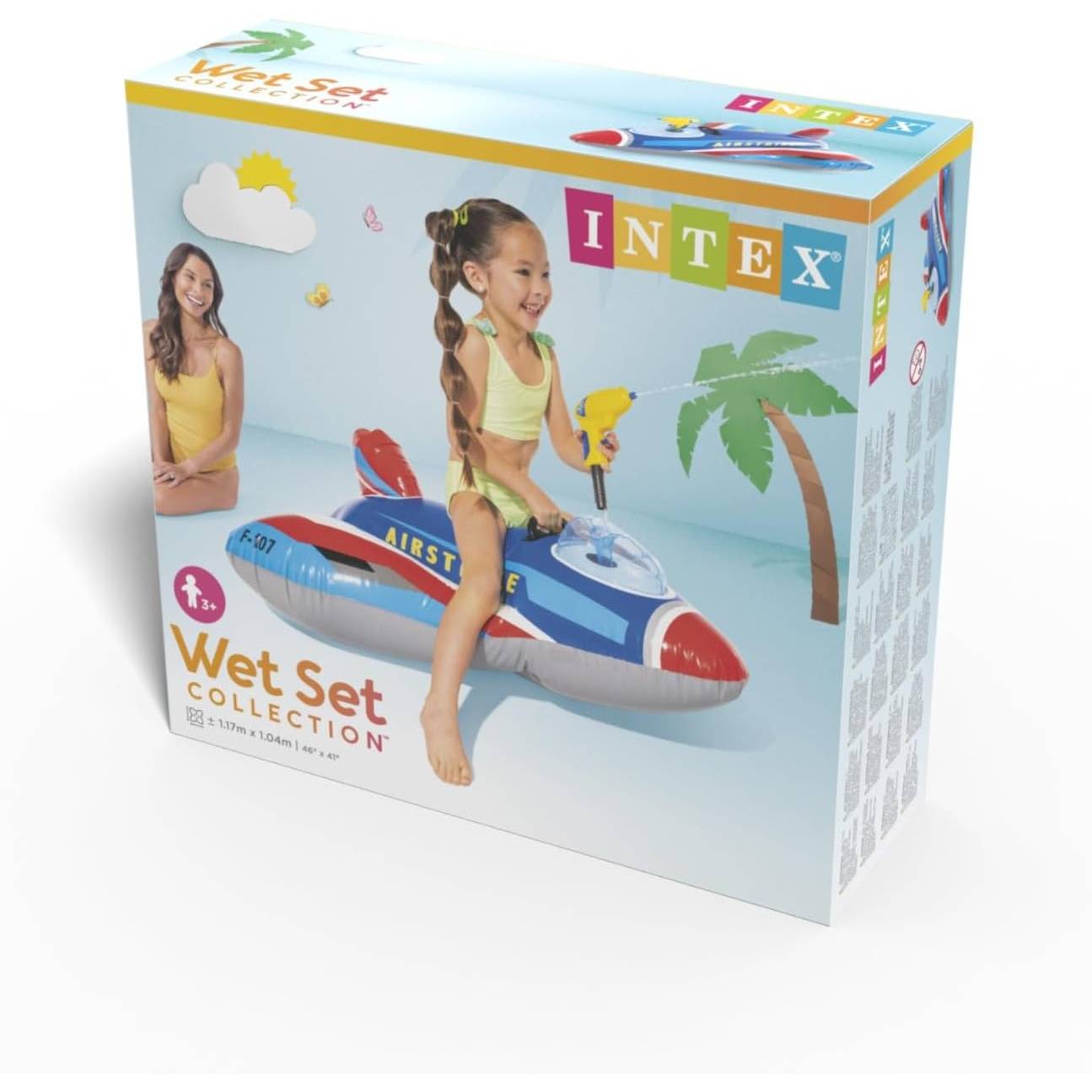 INTEX 57531NP Ride-On Jet Fighter Wasserspielzeug mit Wasserspritzer 117x104cm