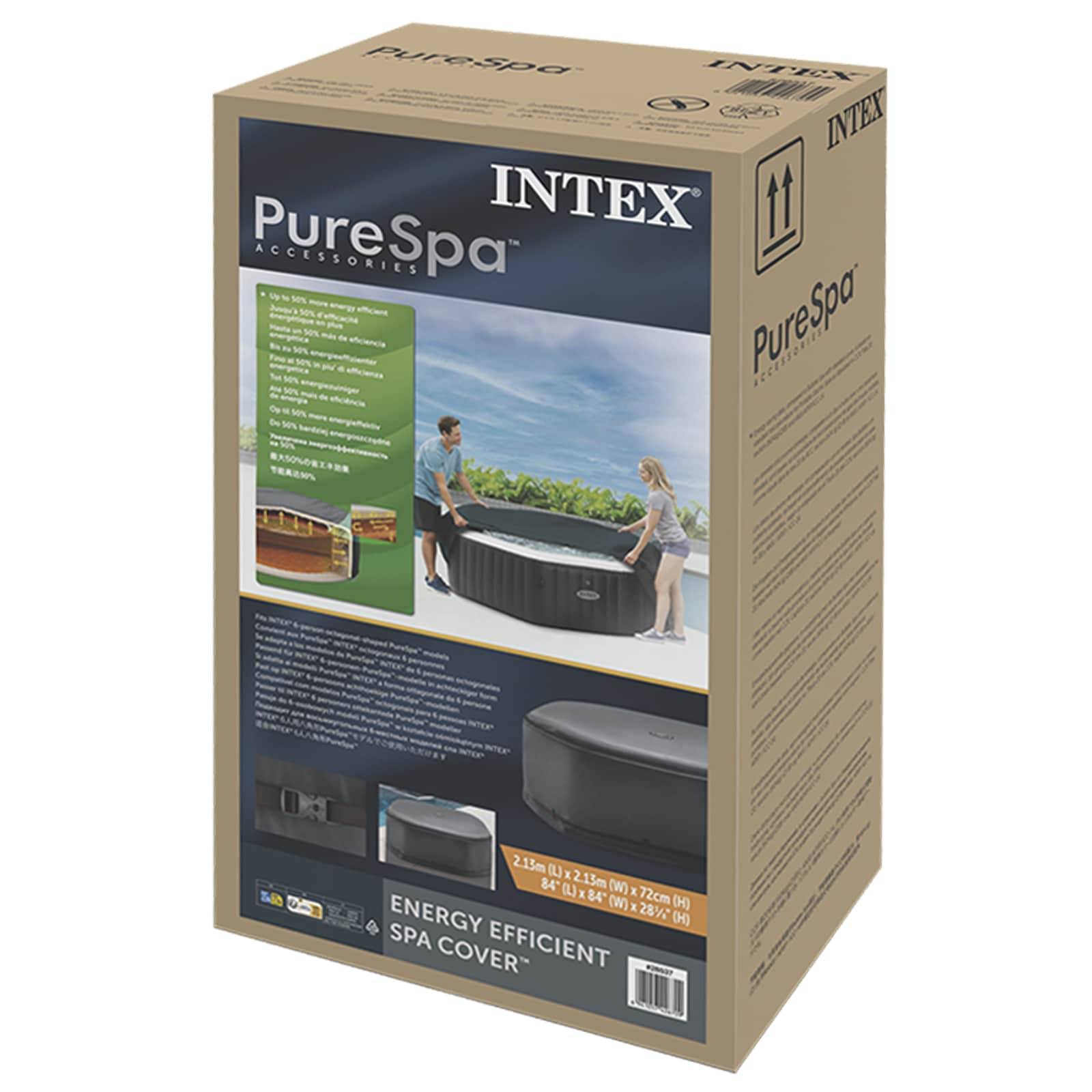 INTEX Spa-Abdeckung Dunkelgrau 180 x 180 cm PVC und PU