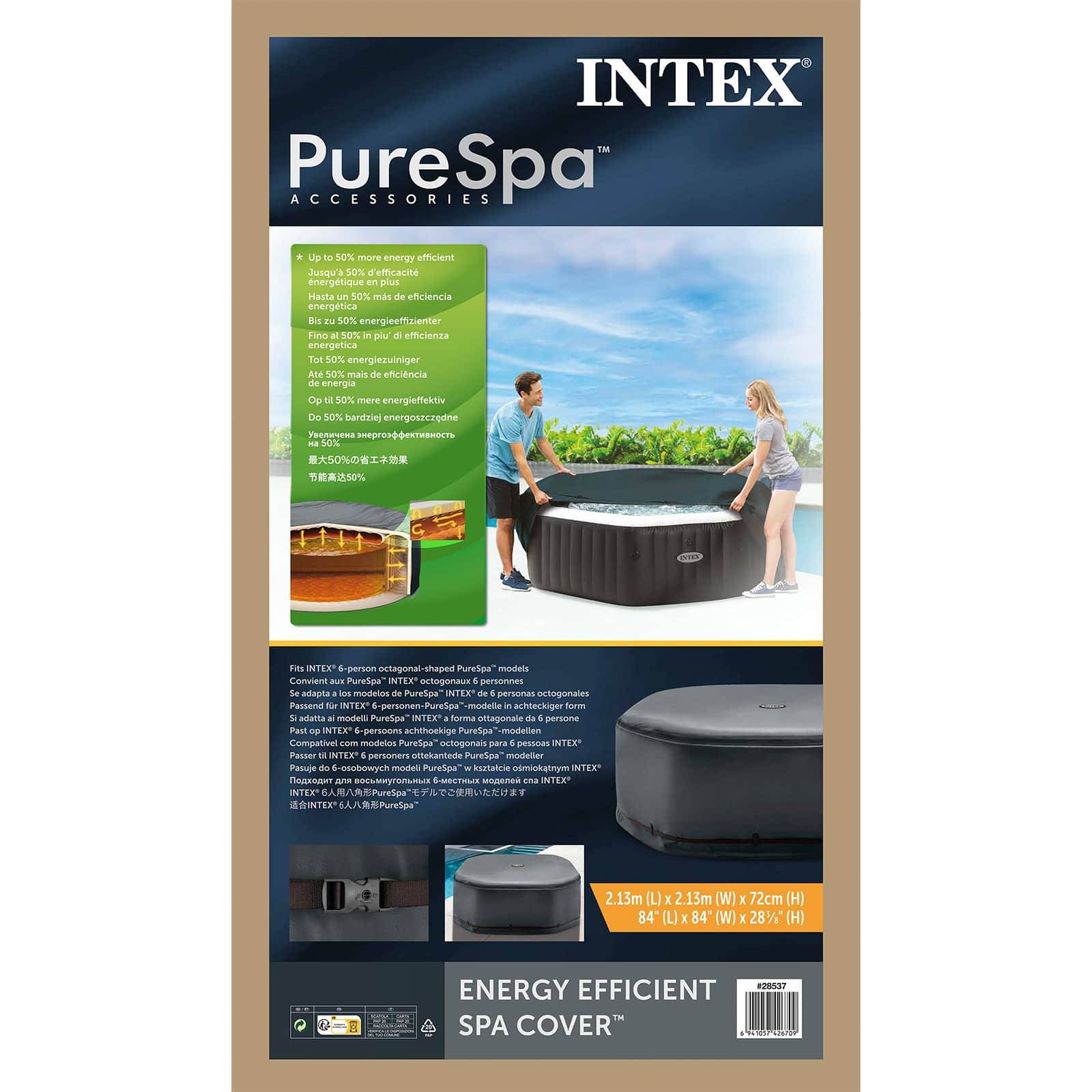 INTEX Spa-Abdeckung Dunkelgrau 180 x 180 cm PVC und PU