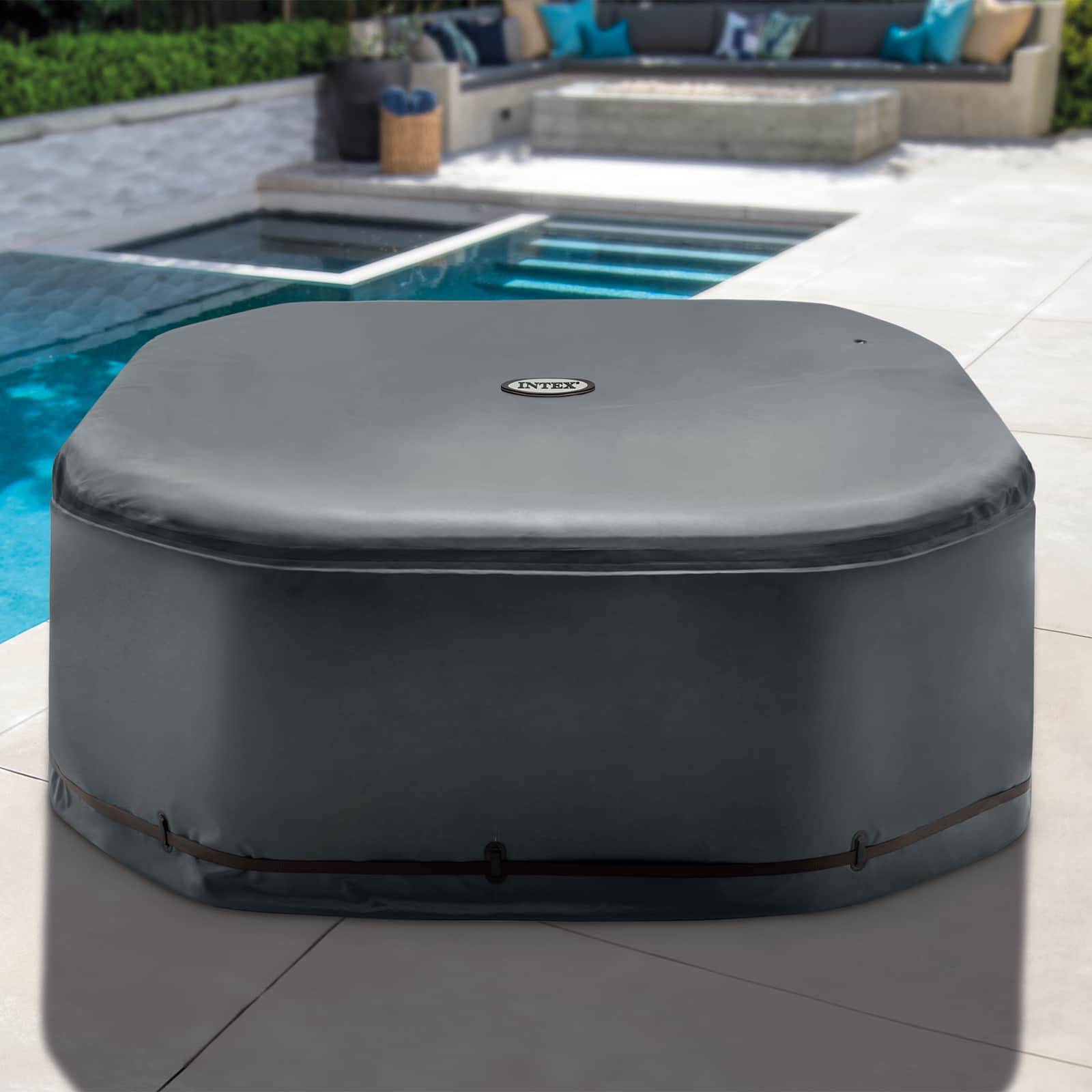 INTEX Spa-Abdeckung Dunkelgrau 180 x 180 cm PVC und PU