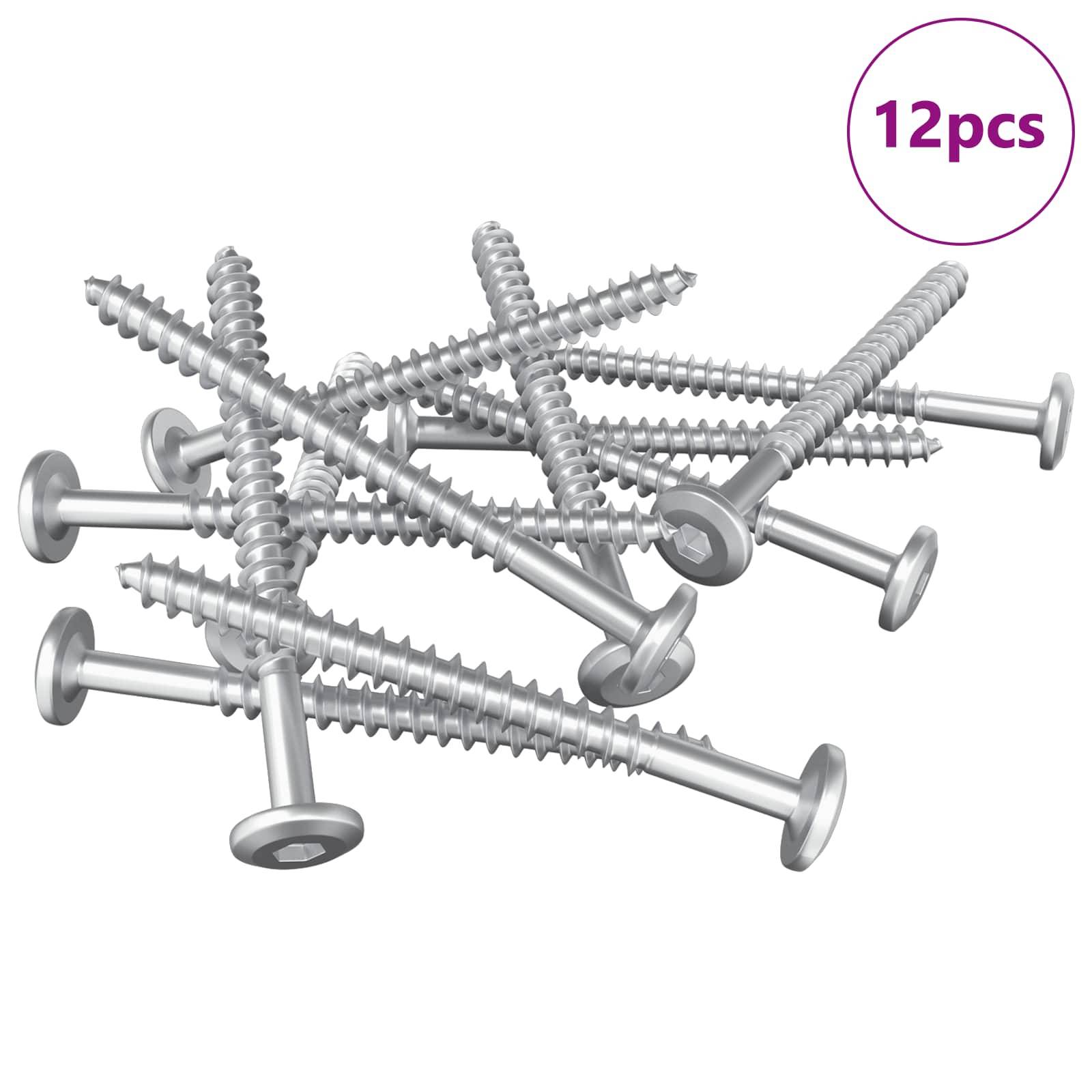 vidaXL Holzschrauben 12 pcs Silber M6 x 70 mm Stahl