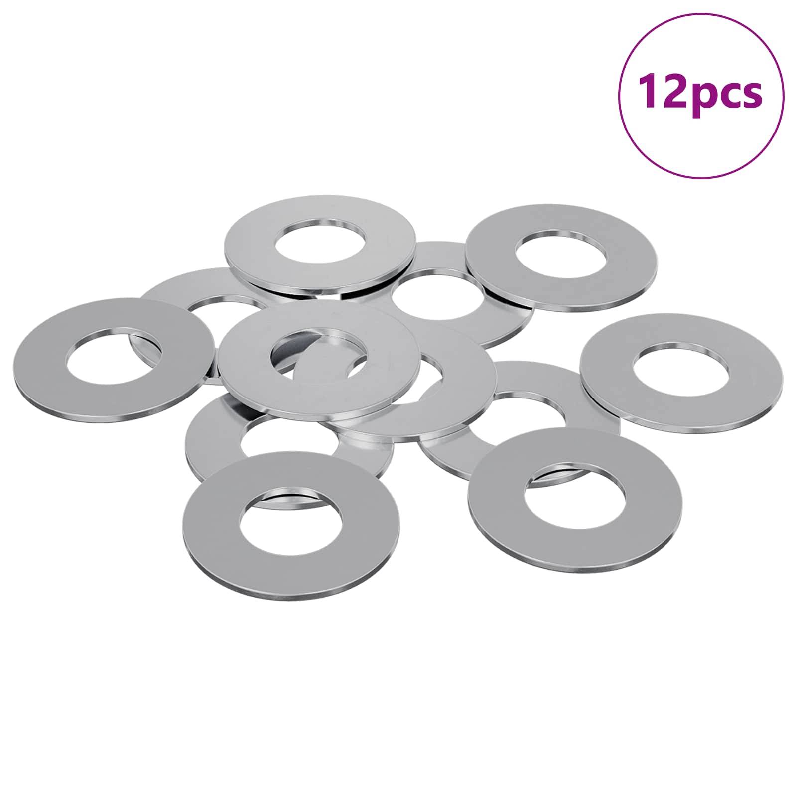 vidaXL Unterlegscheiben 12 pcs Silber 16 x 16 x 1,5 cm Eisen