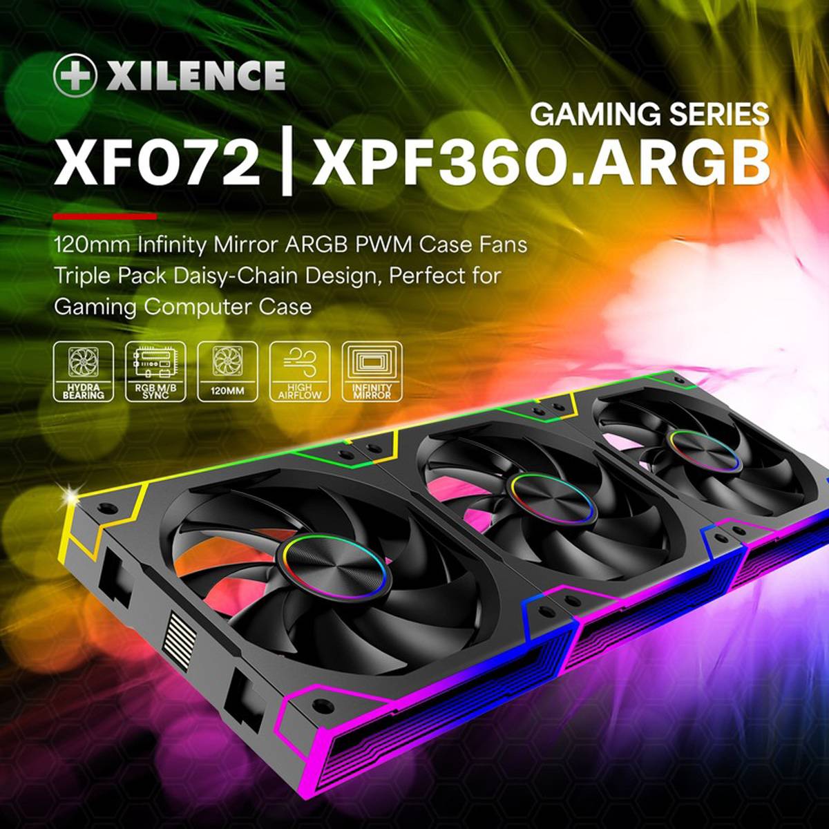 XILENCE Gaming Series XF072 ARGB Lüfter 3er Pack, XPF360.ARGB