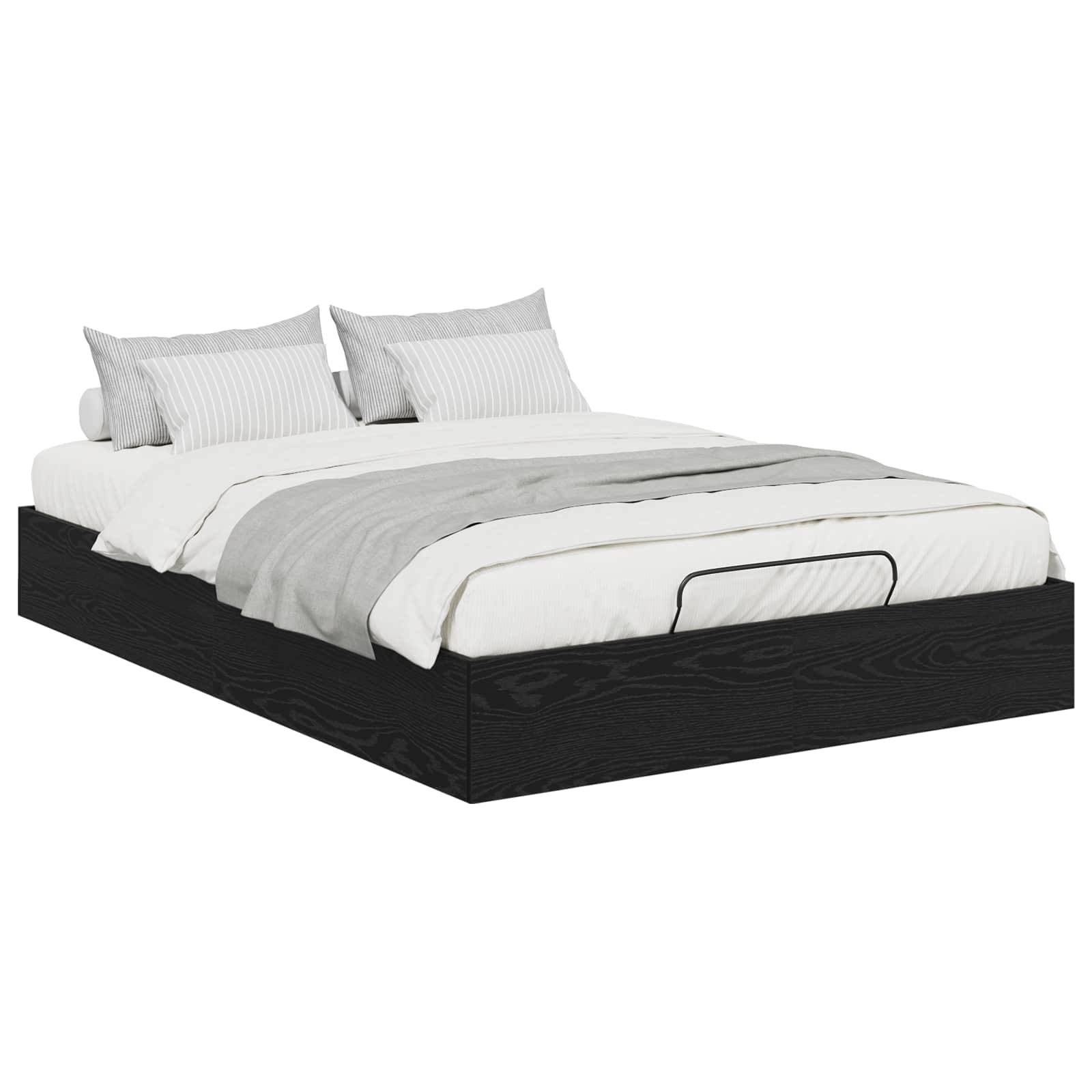 vidaXL Ottoman Bettgestell Schwarze Eiche 193 x 120 x 25 cm