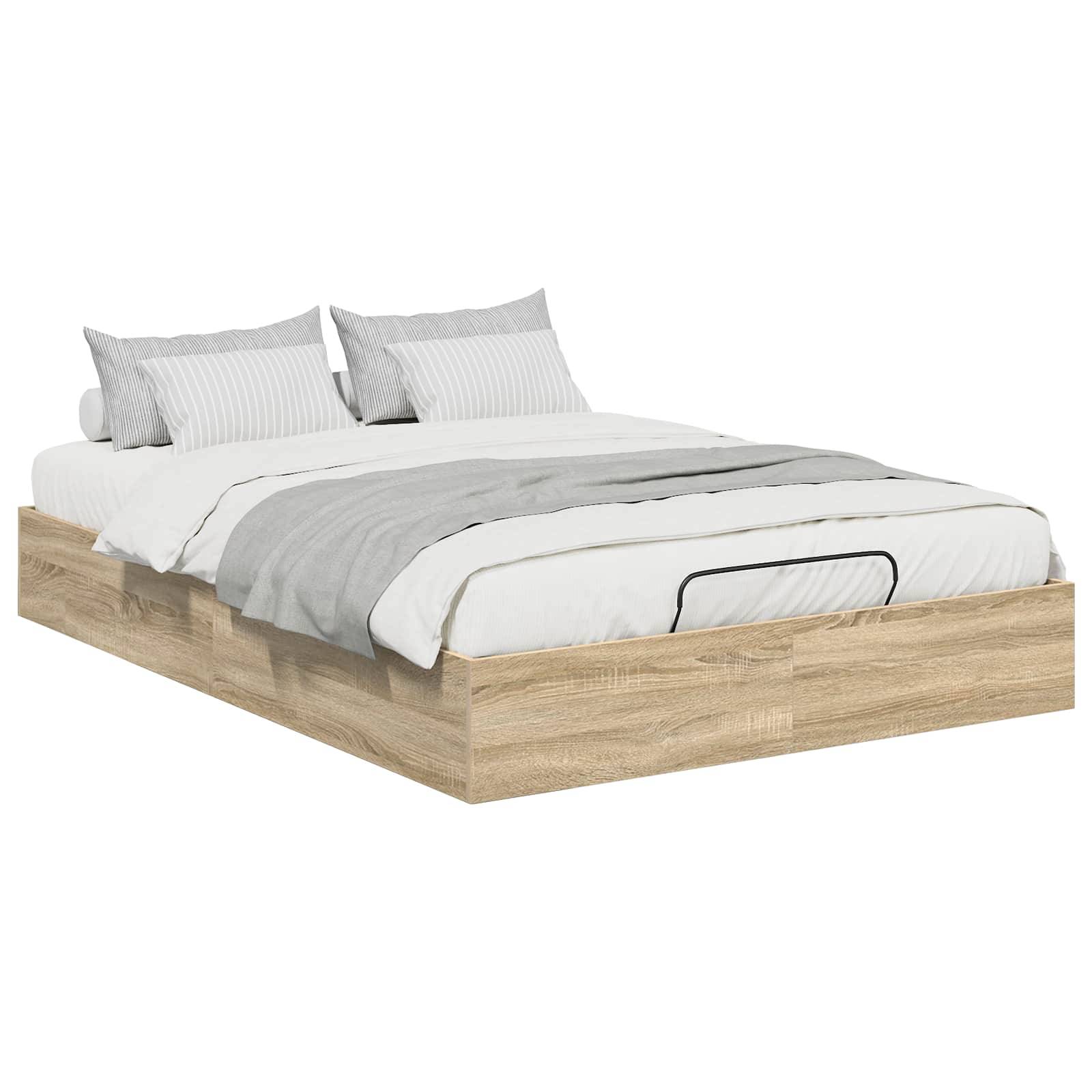 vidaXL Ottoman Bettgestell mit Speicher Sonoma-Eiche 193 x 140 x 25 cm