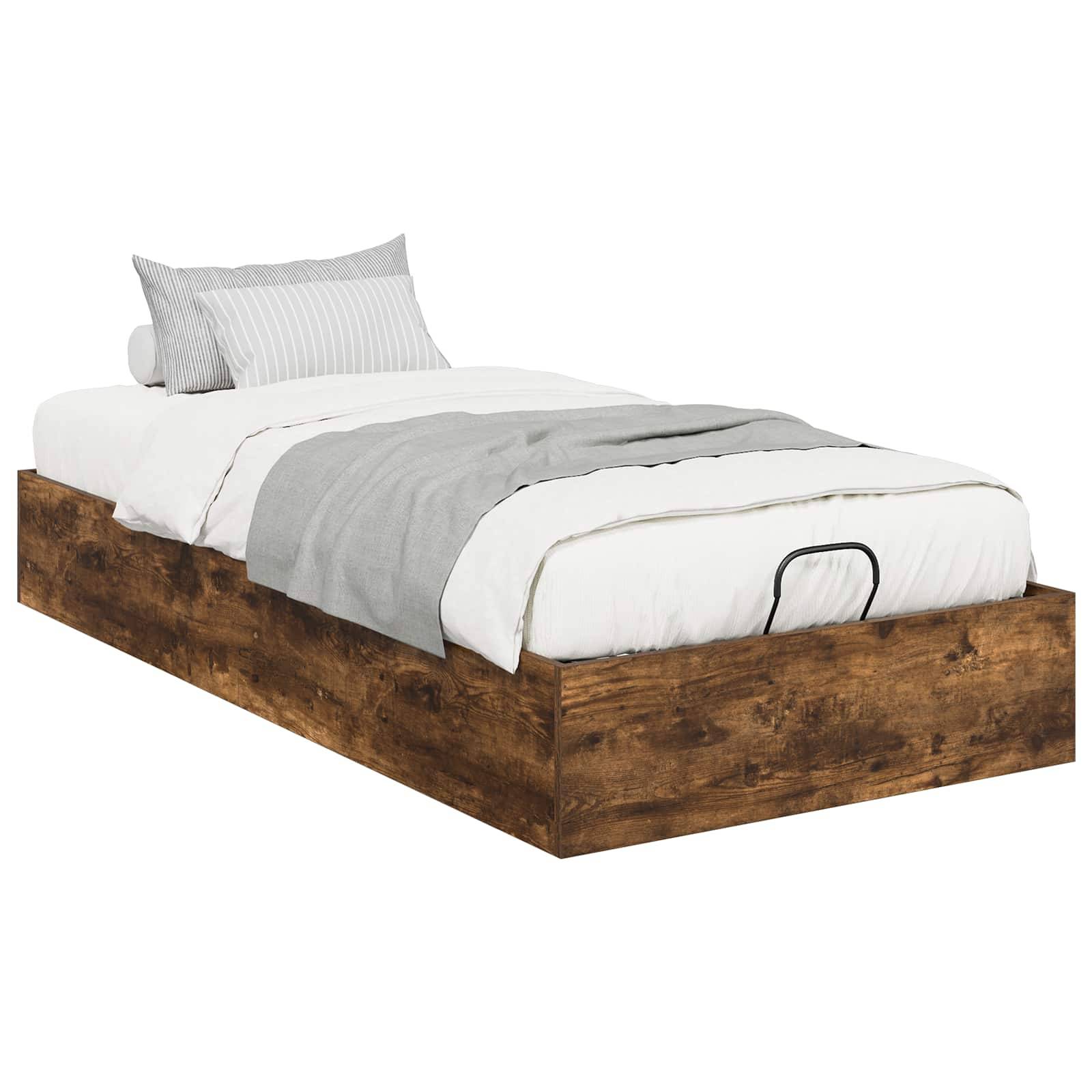 vidaXL Ottoman Bettgestell Geräucherte Eiche 203 x 90 x 25 cm