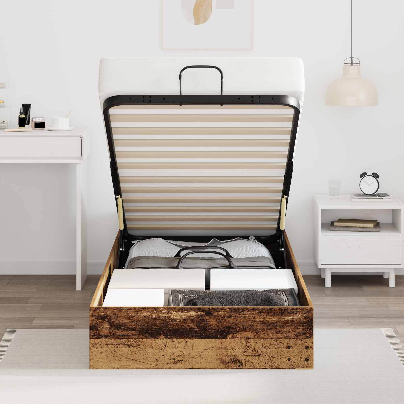 vidaXL Ottoman Bettgestell Altholz 203 x 90 x 25 cm Holzwerkstoff