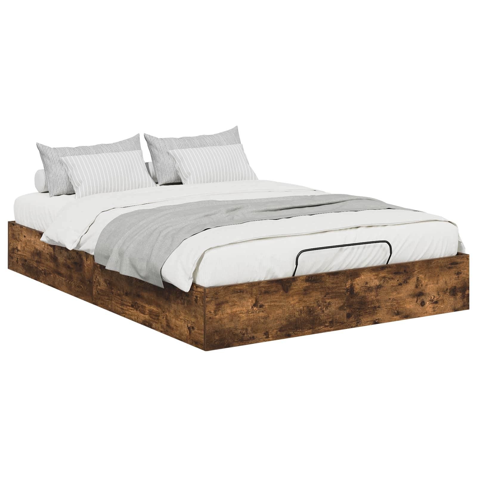 vidaXL Ottoman Bettgestell Geräucherte Eiche 193 x 140 x 25 cm