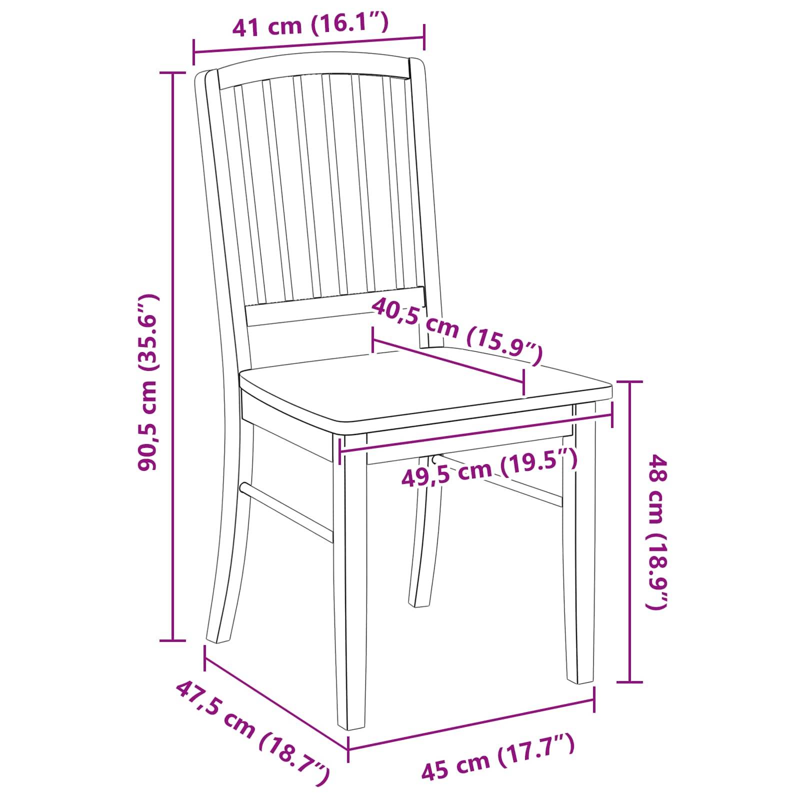 vidaXL Esszimmerstühle 2 pcs Natur 50 x 52,5 x 91 cm