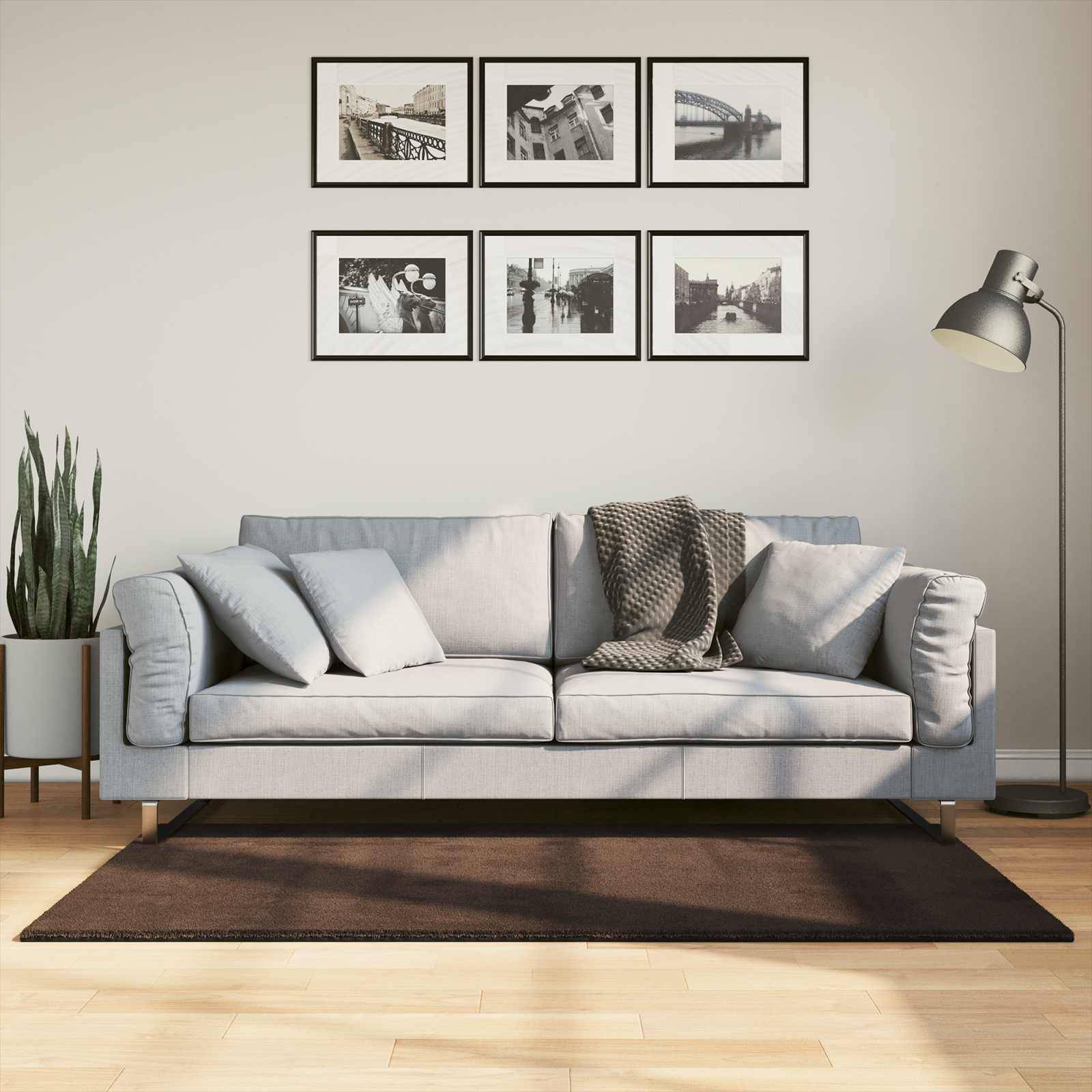vidaXL Mittlerer Flor weicher und waschbarer Teppich HUARTE Braun