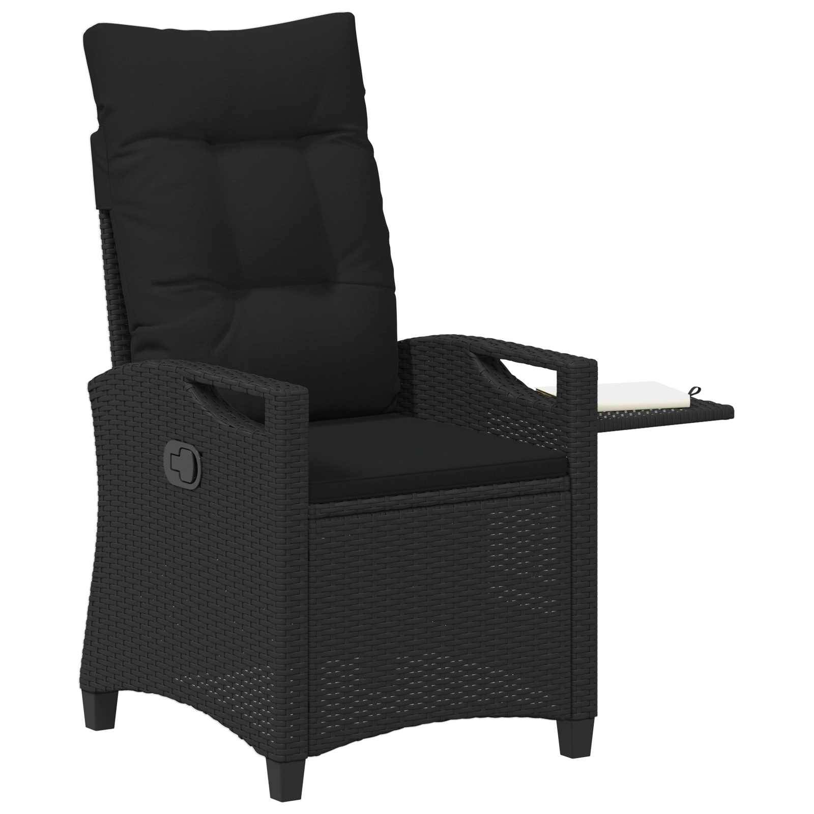 vidaXL Verstellbarer Gartenstuhl Schwarz 56 x 60 x 112 cm Poly-Rattan