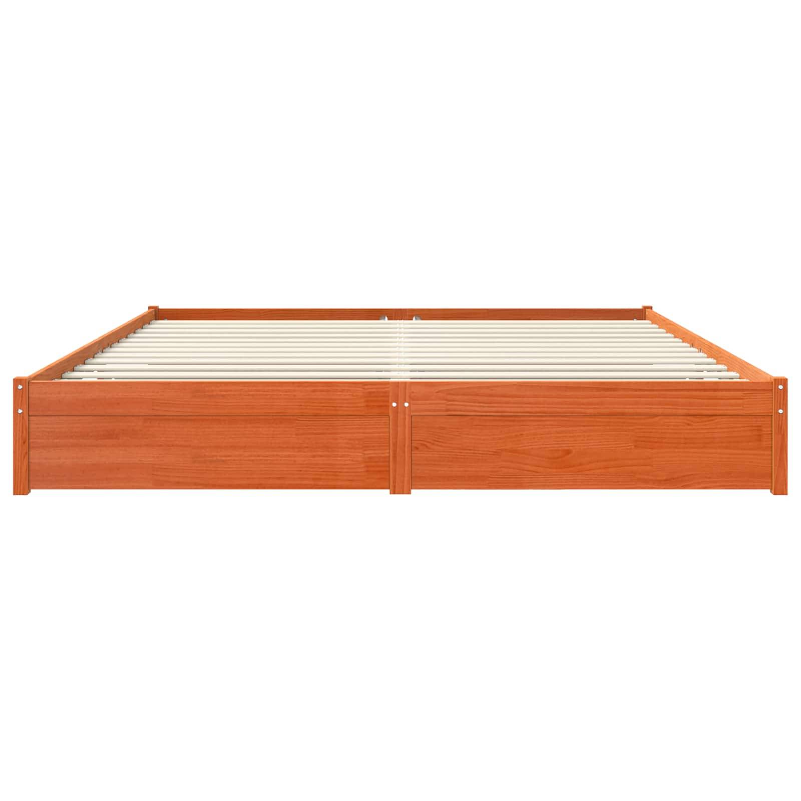 vidaXL Bettrahmen Wachsbraun 180 x 200 cm Massivholz Kiefer