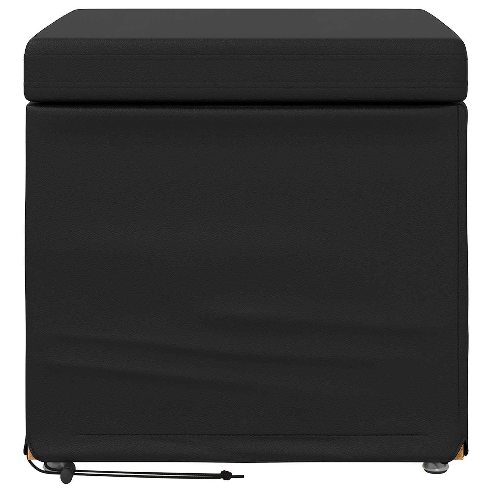 vidaXL Hocker Schwarz 41 x 41 x 40 cm Kunstleder und Engineering Holz
