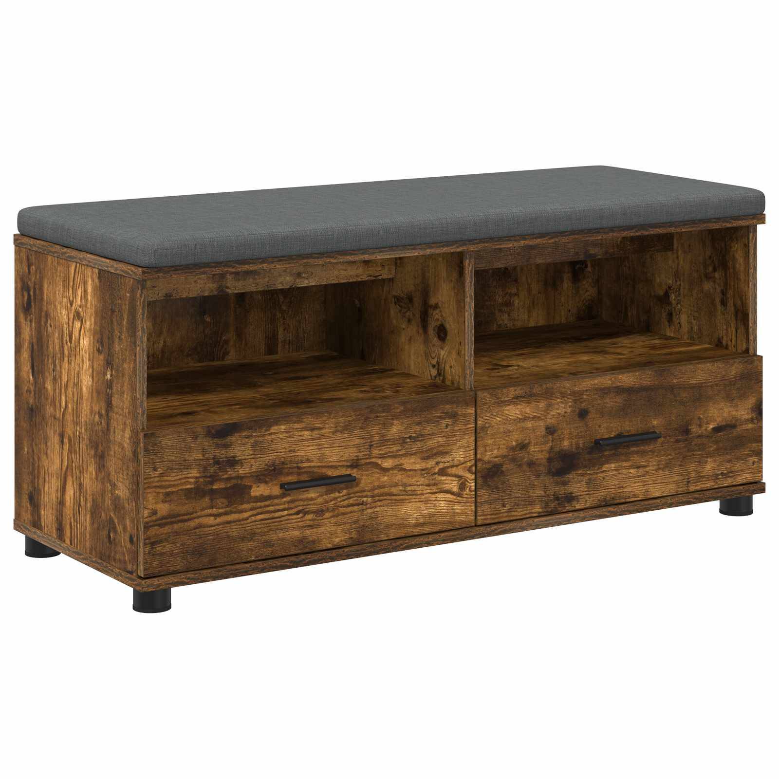 vidaXL Flurbank mit Kissen Geräucherte Eiche 100 x 38 x 46 cm