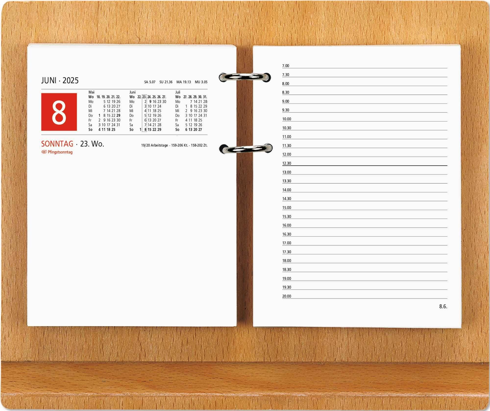 Ein Planer mit dem Titel „Wochenplan A4